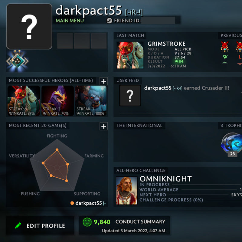 Crusader II | MMR: 1750 - Behavior: 9840