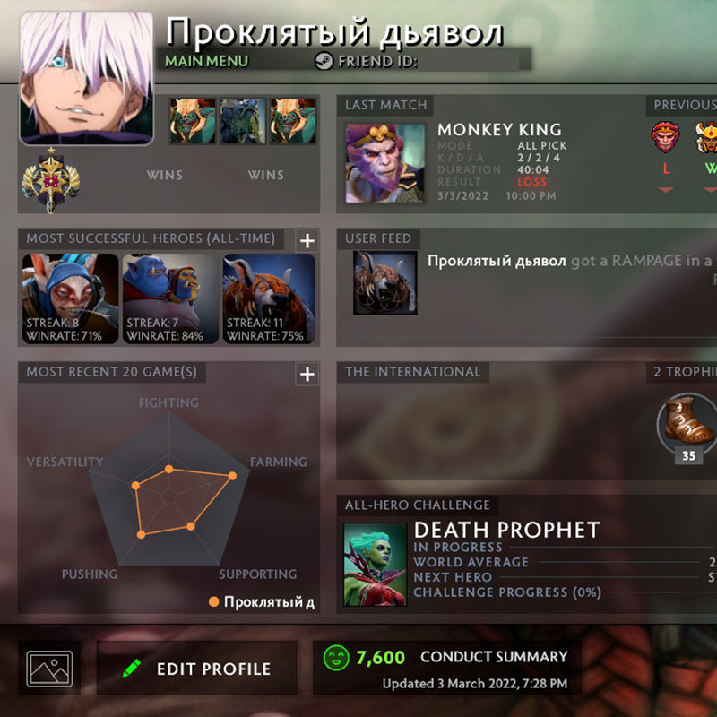 Legend I | MMR: 3190 - Behavior: 7600