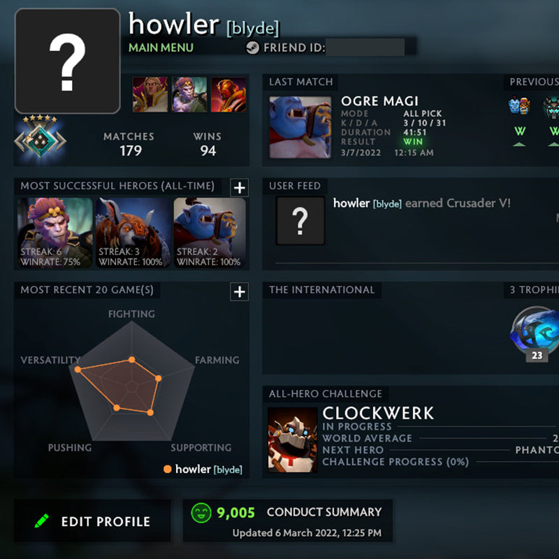 Crusader V | MMR: 2300 - Behavior: 9005