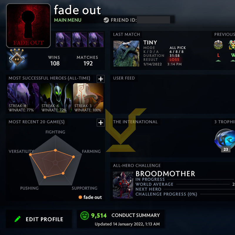 Gardien V | MMR : 1380 - Comportement : 9514