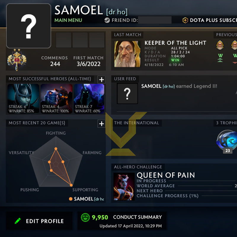 Legend II | MMR: 3320 - Behavior: 10000