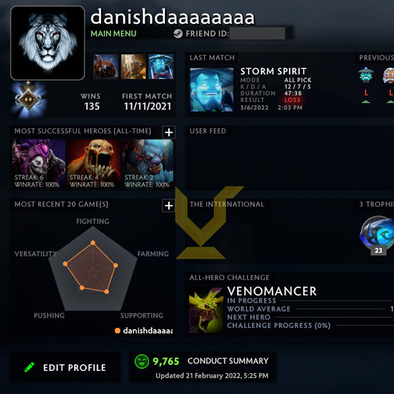 Guardian I | MMR: 860 - Behavior: 9765