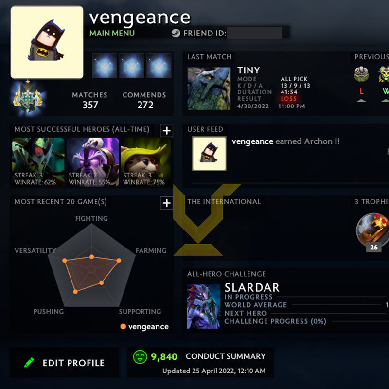 Archonte Ier | MMR : 2200 - Comportement : 9840