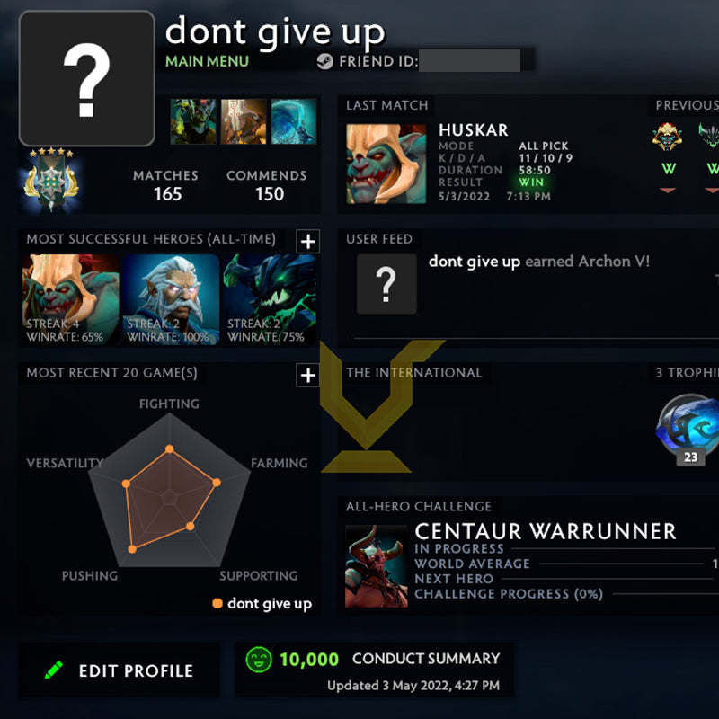 Archonte V | MMR : 3000 - Comportement : 10000