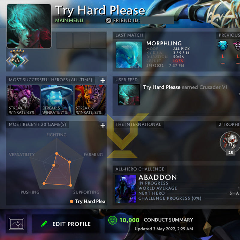 Crusader V | MMR: 2210 - Behavior: 10000