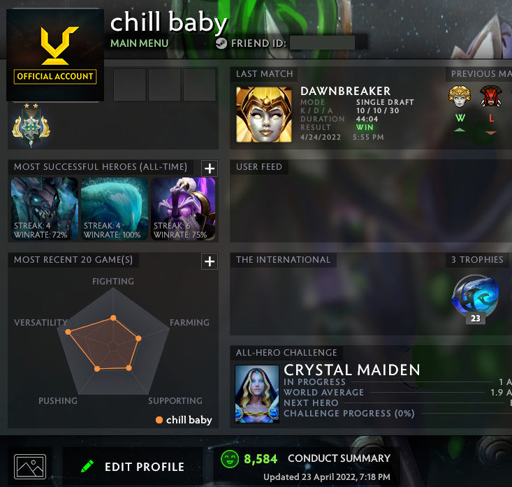 Archon II | MMR: 2580 - Behavior: 8584