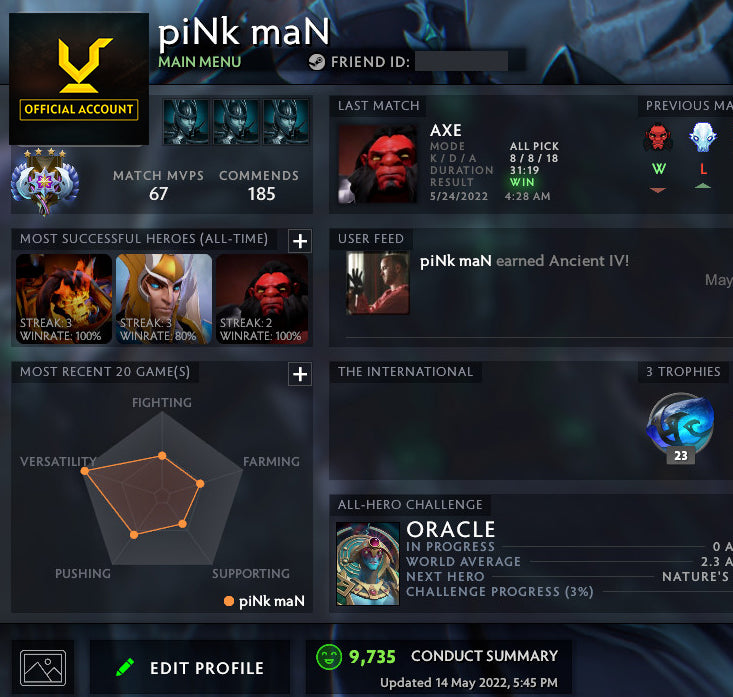 Ancient IV | MMR: 4440 - Behavior: 9735