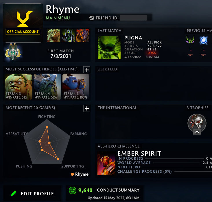 Archon II | MMR: 2340 - Behavior: 9640