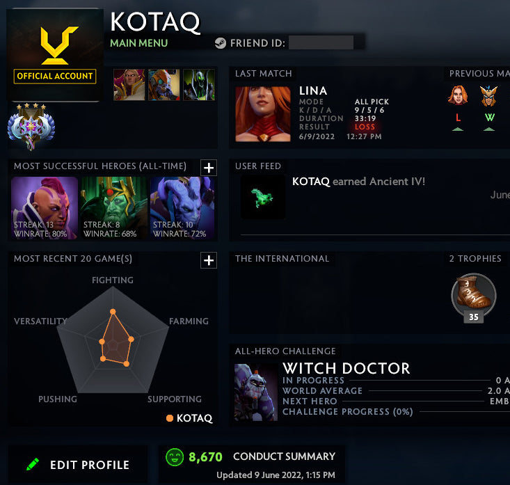 Ancient IV | MMR: 4450 - Behavior: 8670