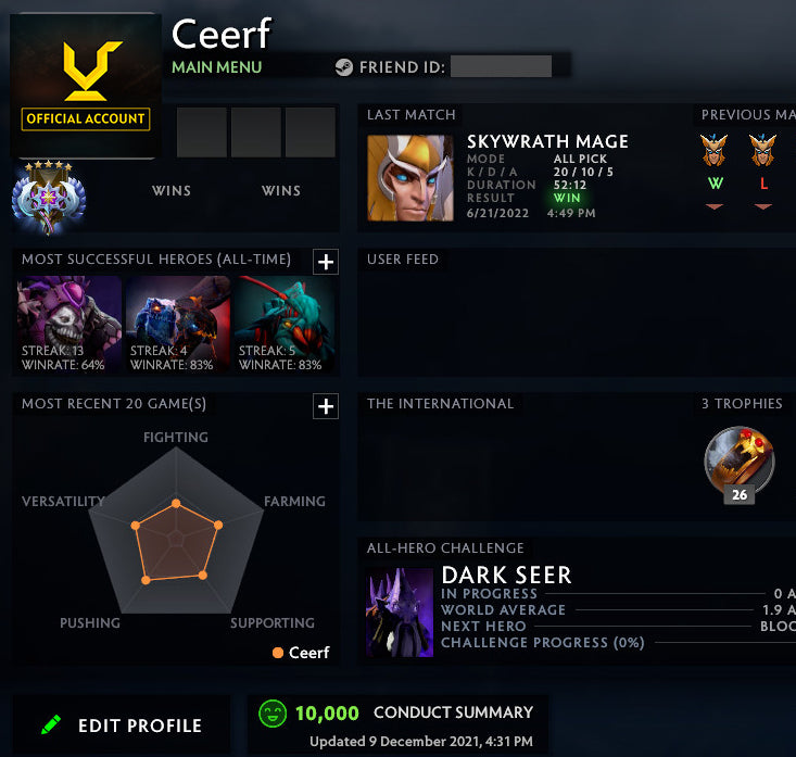 Ancient V | MMR: 4520 - Behavior: 10000