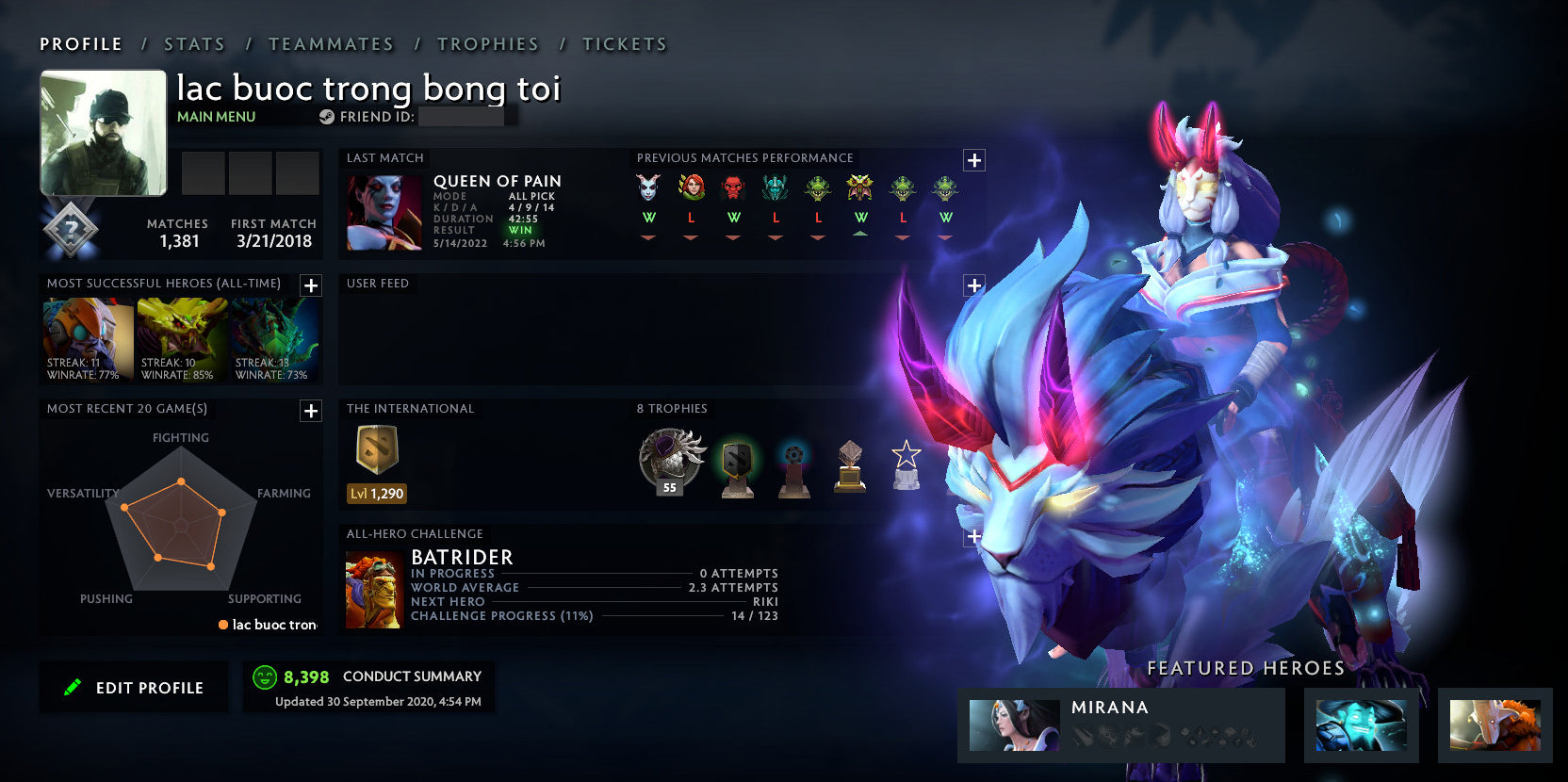 Not Calibrated | MMR: TBD - Behavior: 8389