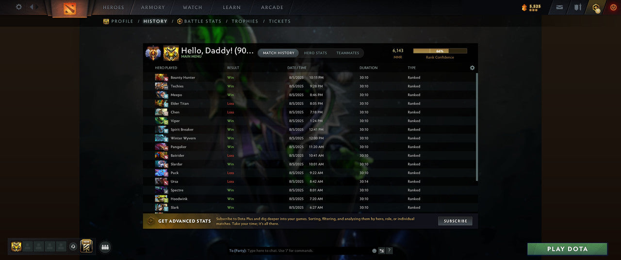 Immortal | MMR: 6143 - Behavior: 12000