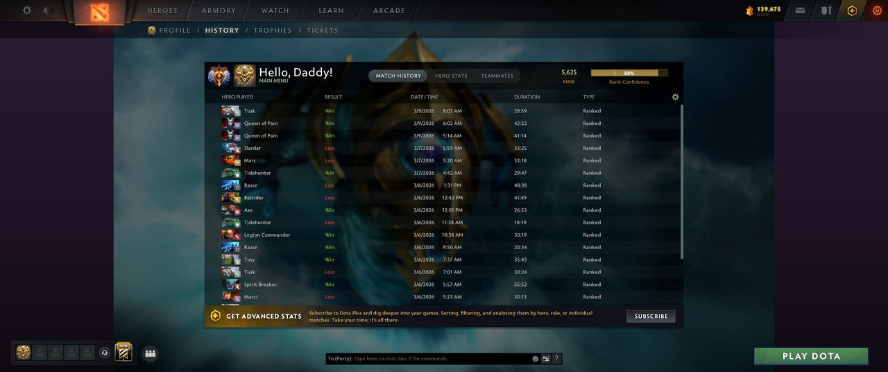Immortal | MMR: 5625 - Behavior: 10938
