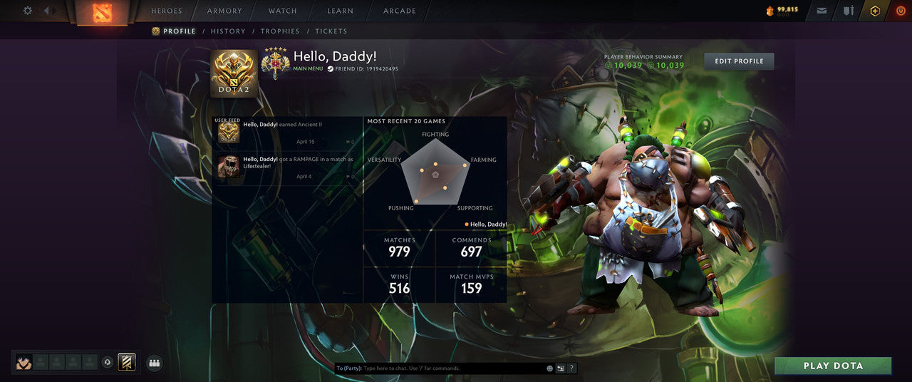 Legend V | MMR: 3615 - Behavior: 10039