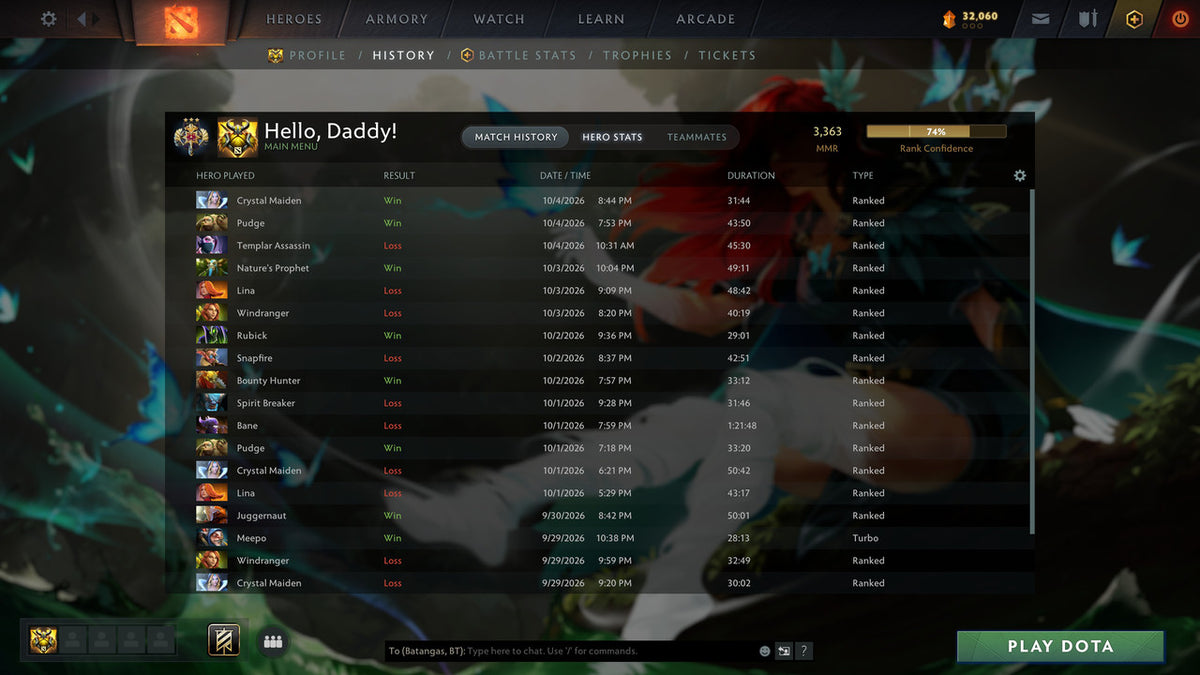 Legend III | MMR: 3363 - Behavior: 8686