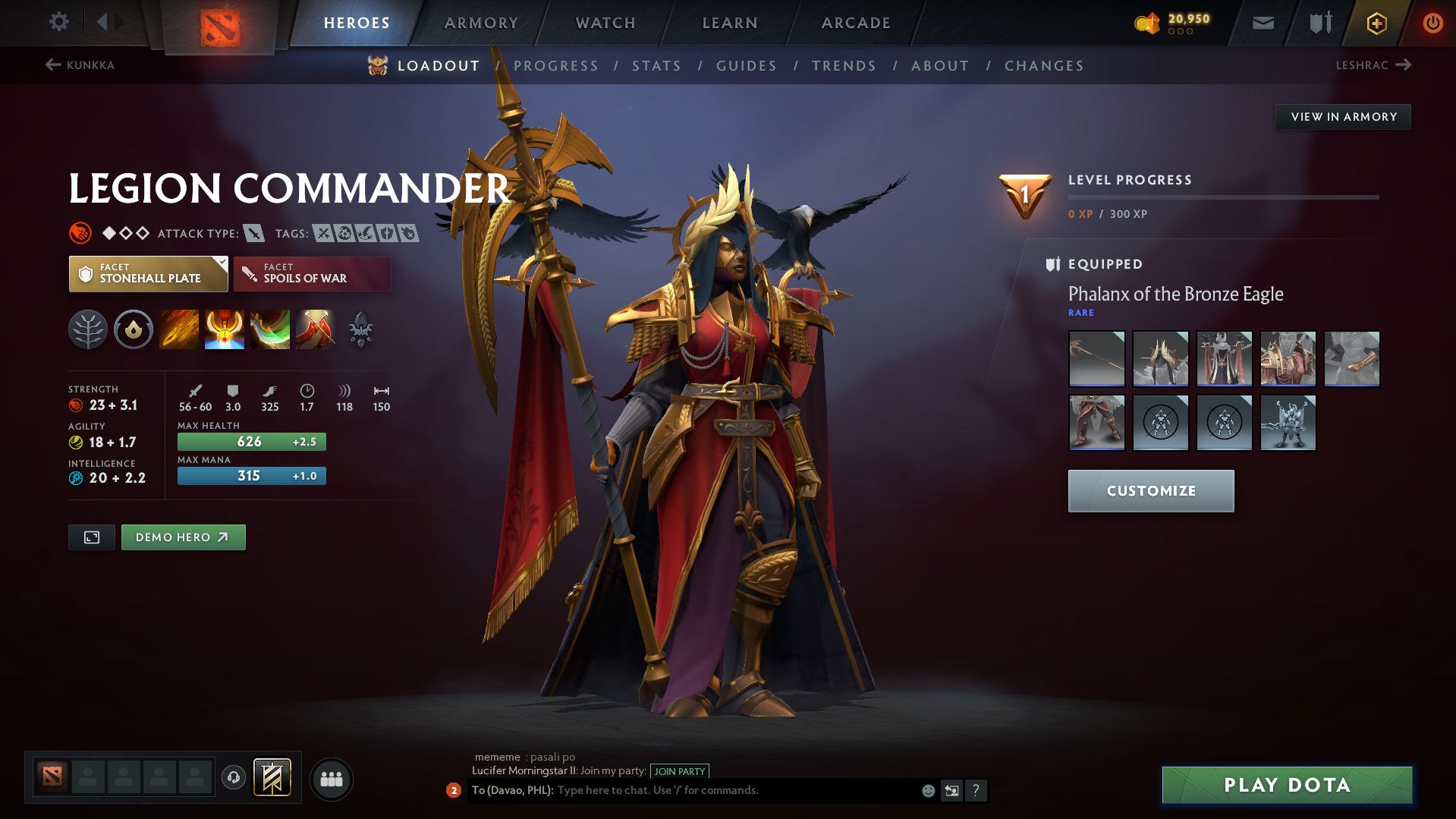 Legend I | MMR: 3082 - Behavior: 8969 - Communication: 8969