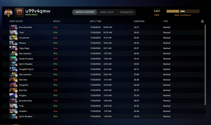 Immortal | MMR: 5651 - Behavior: 10096 - Communication: 10096