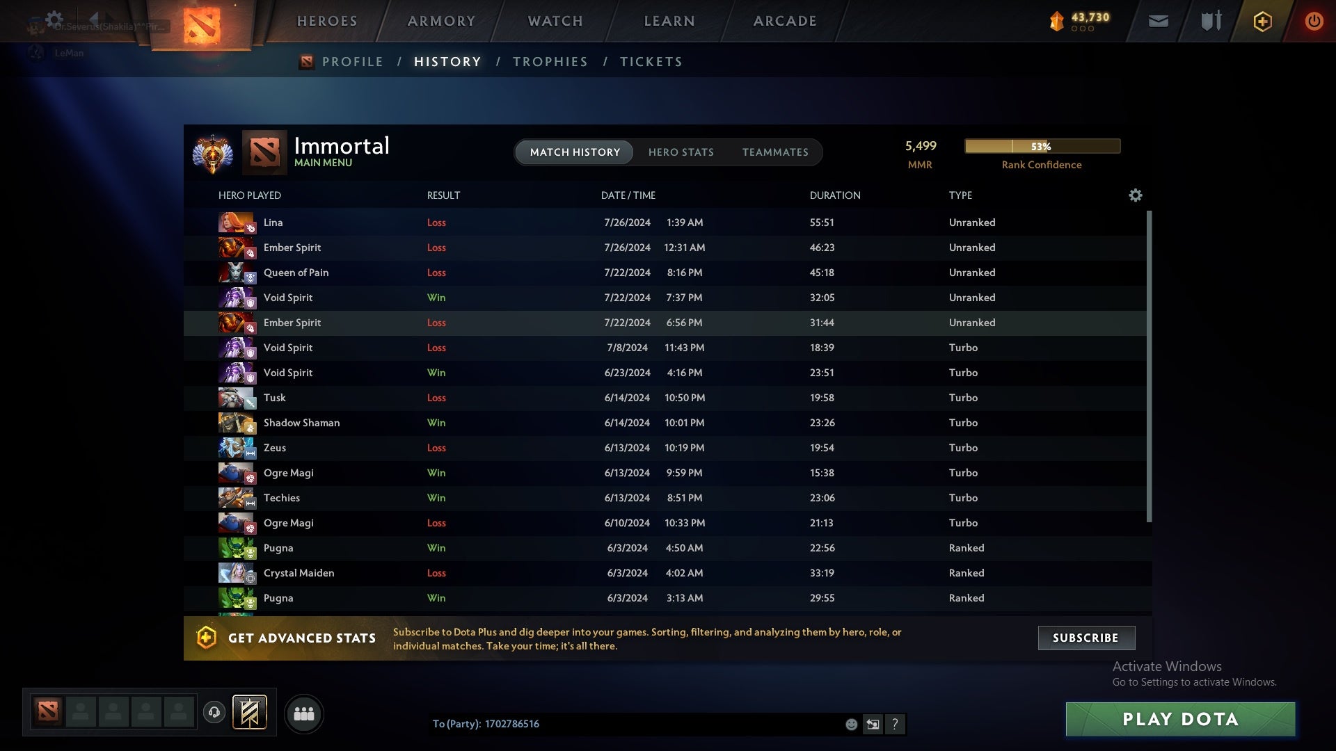 Immortal | MMR: 5499 - Behavior: 9020 - Communication: 9020