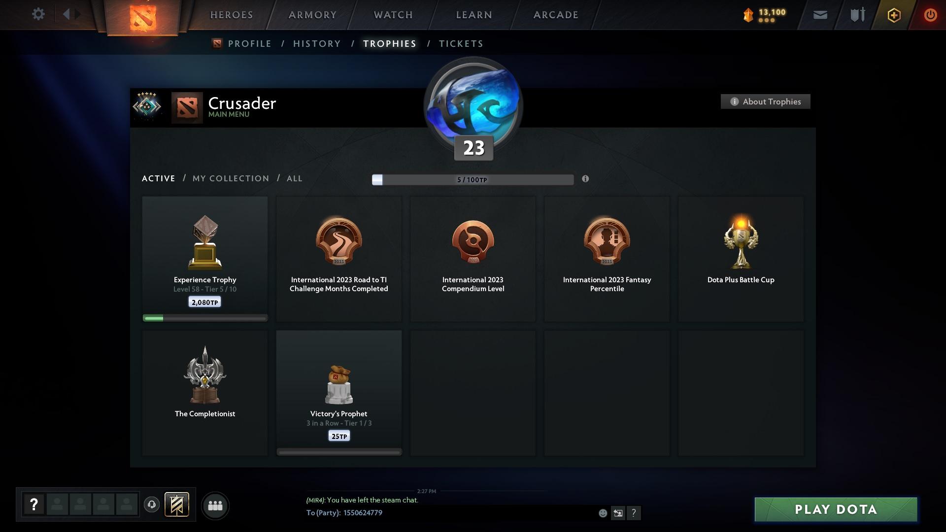 Crusader V | MMR: 2152 - Behavior: 10815 - Communication: 10815