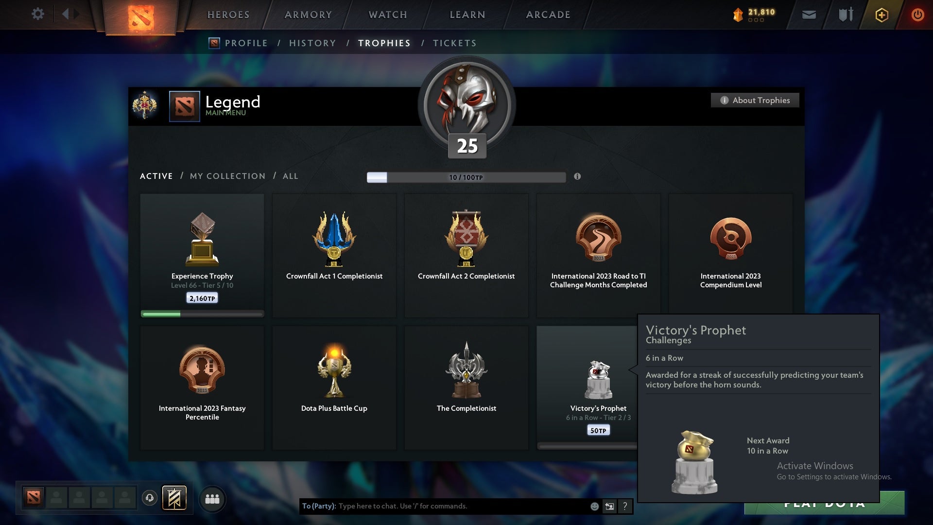 Legend I | MMR: 3091 - Behavior: 9734 - Communication: 9372