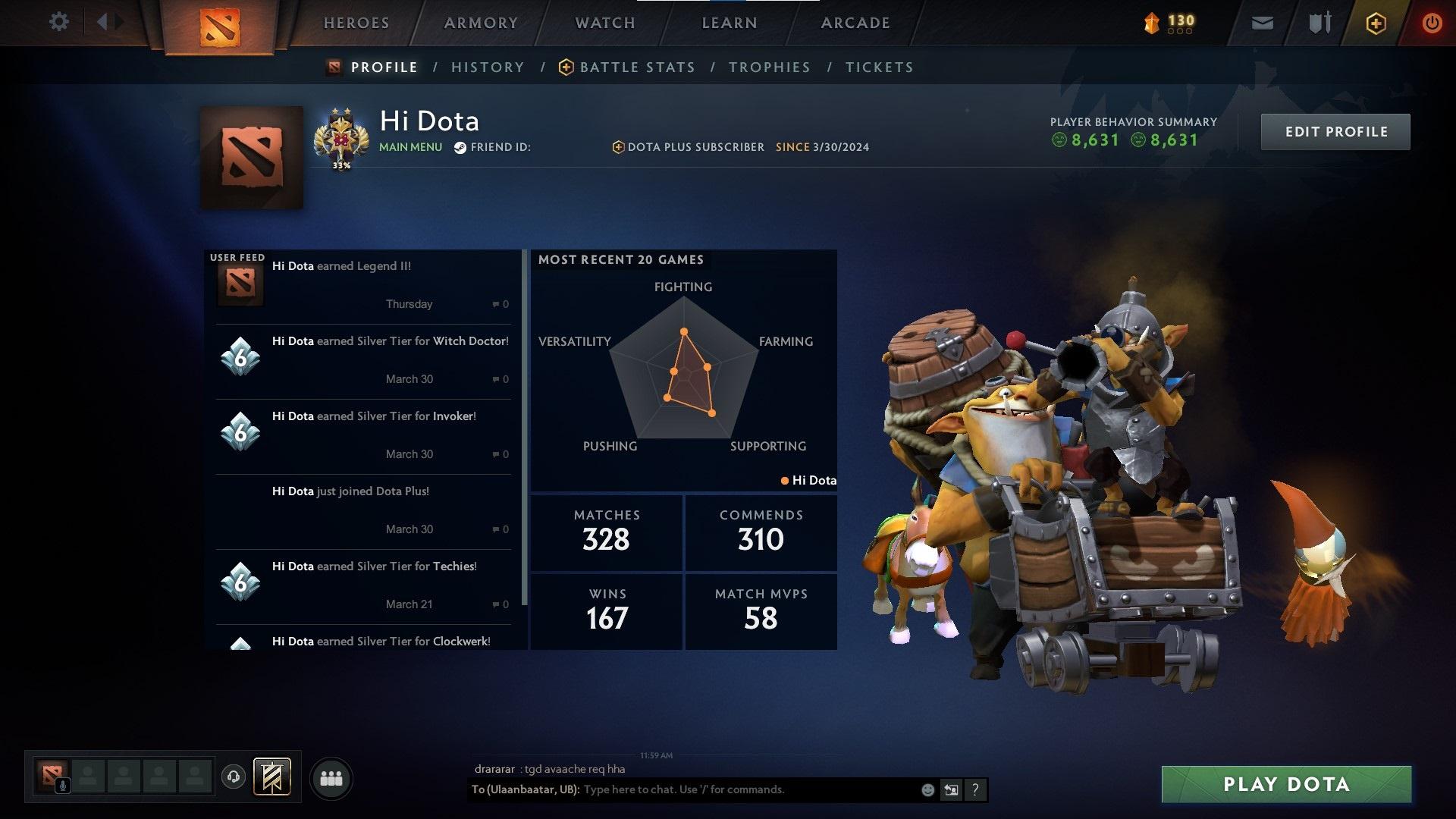 Legend II | MMR: 3285 - Behavior: 8631 - Communication: 8631