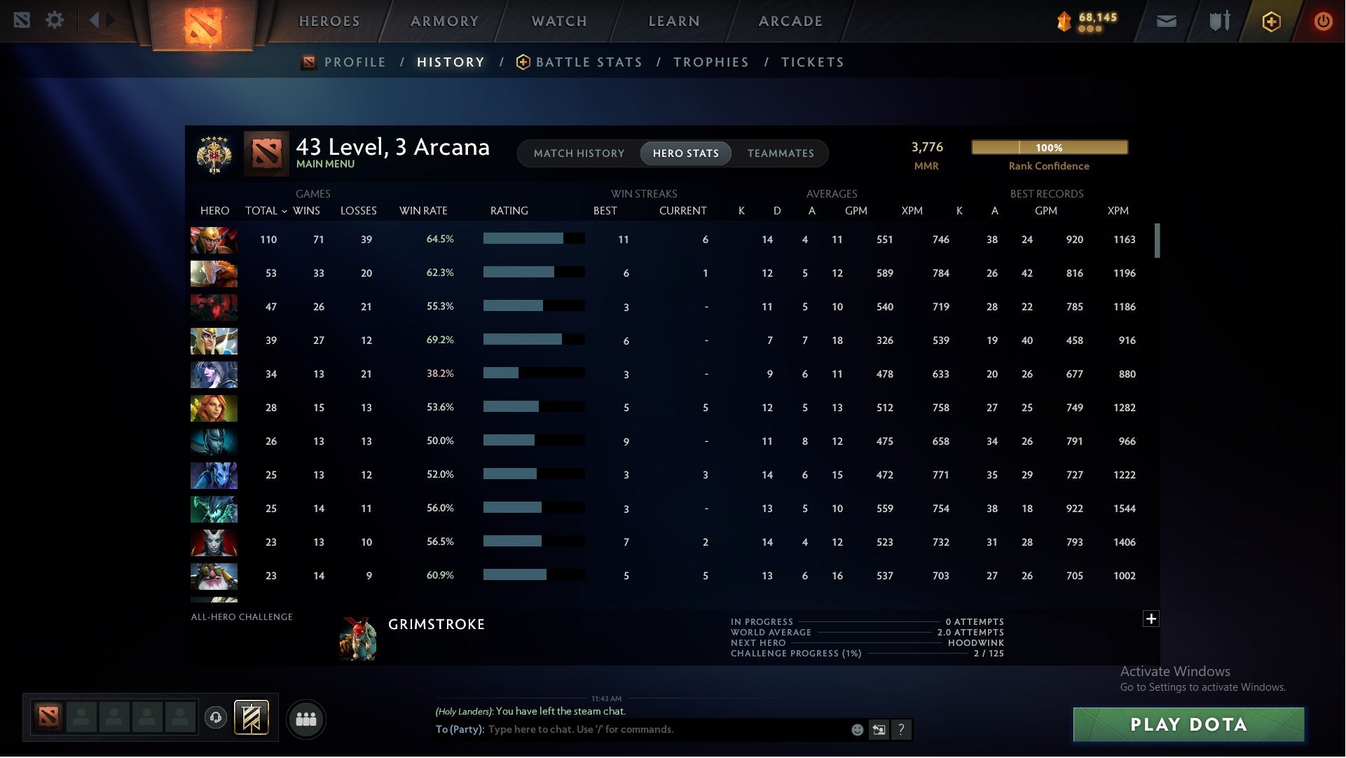 Legend V | MMR: 3776 - Behavior: 9702 - Communication: 9702