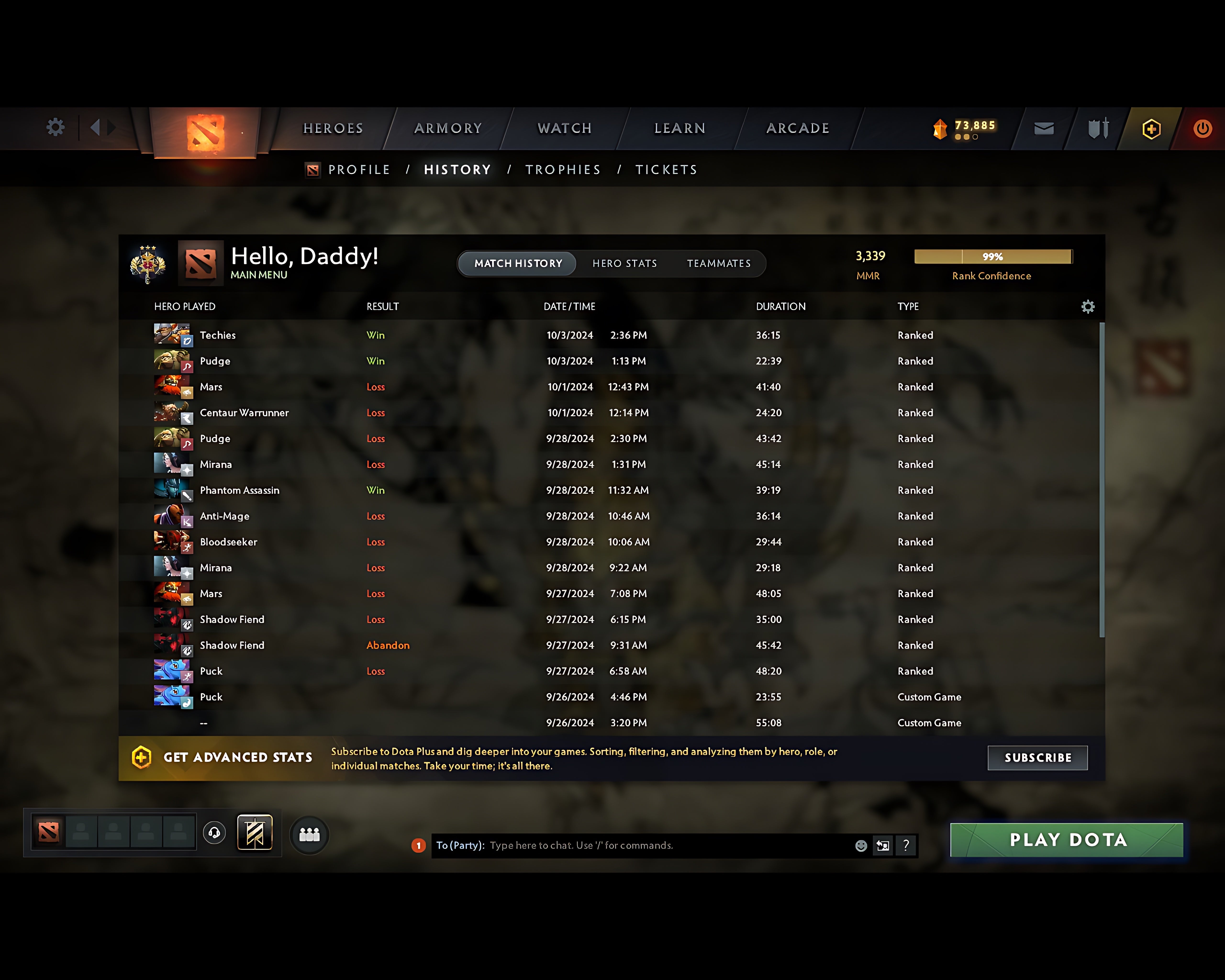 Legend III | MMR: 3339 - Behavior: 10327 - Communication: 10327