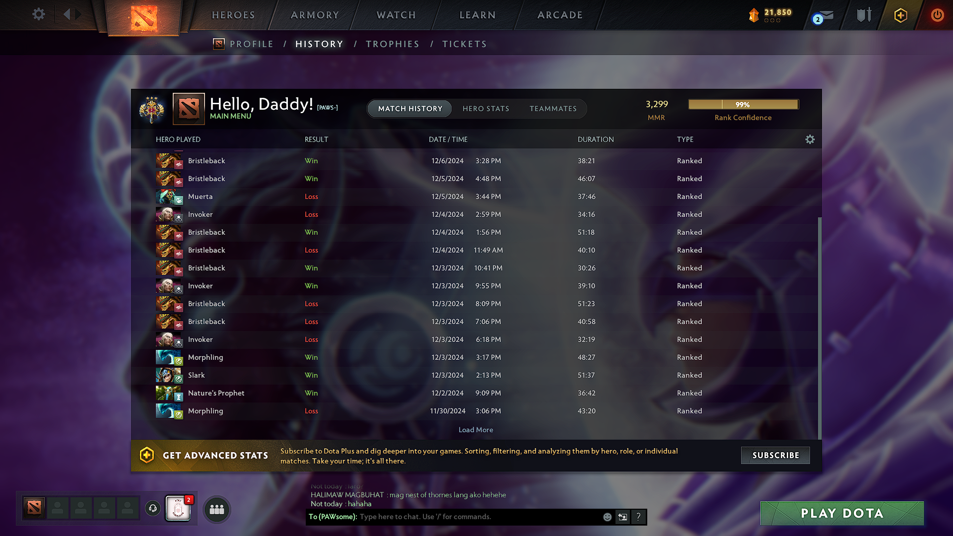 Legend III | MMR: 3299 - Behavior: 8661 - Communication: 8661