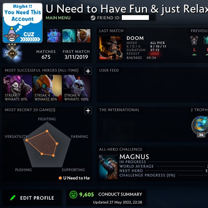 MMR: 1001 - Behavior: 9605