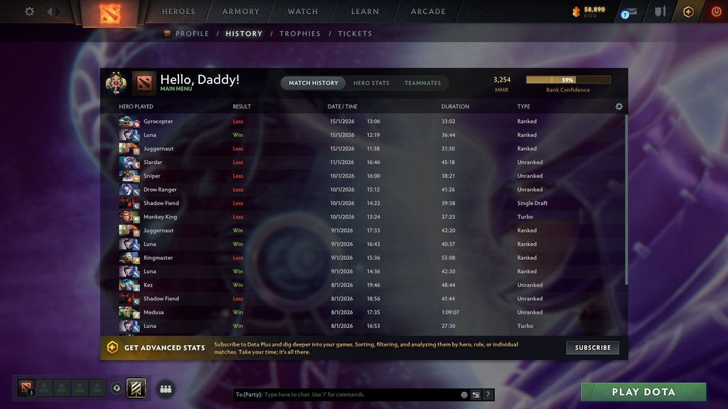 Legend II | MMR: 3254 - Behavior: 9459
