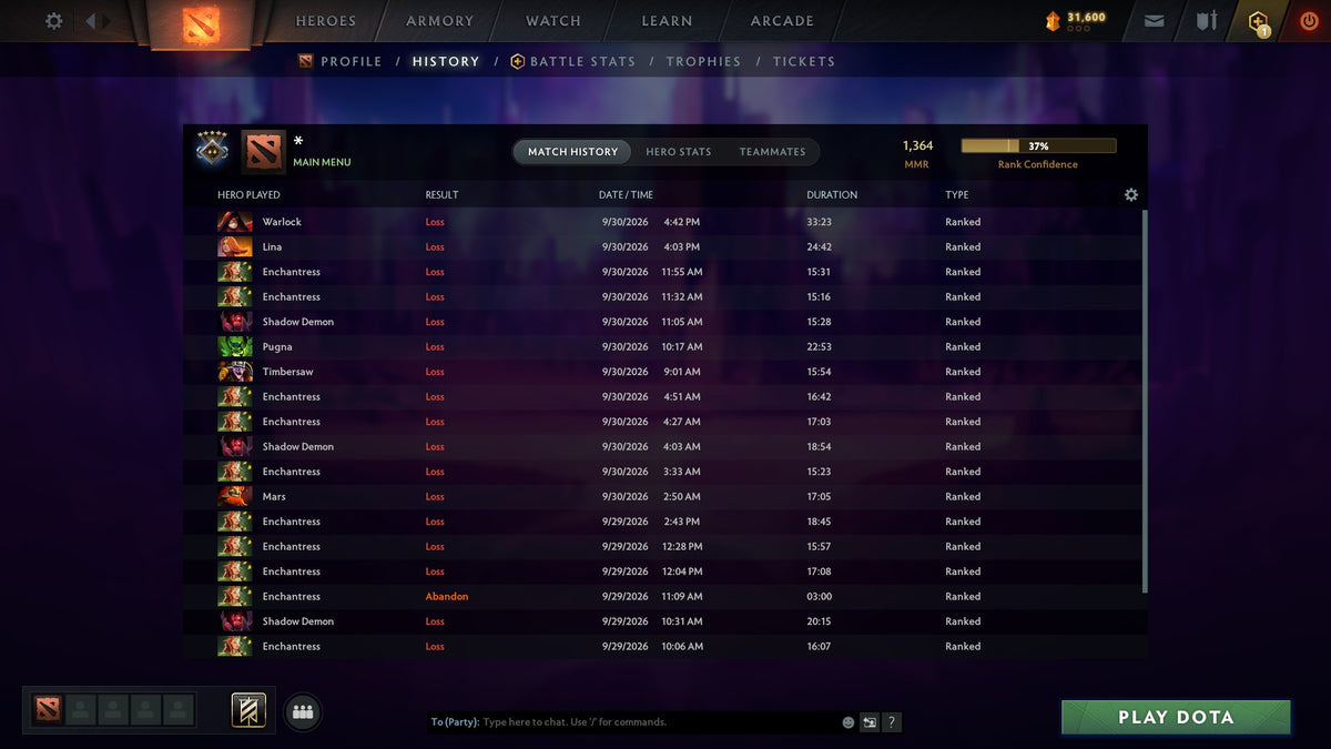 MMR: 1364 - Behavior: 9765