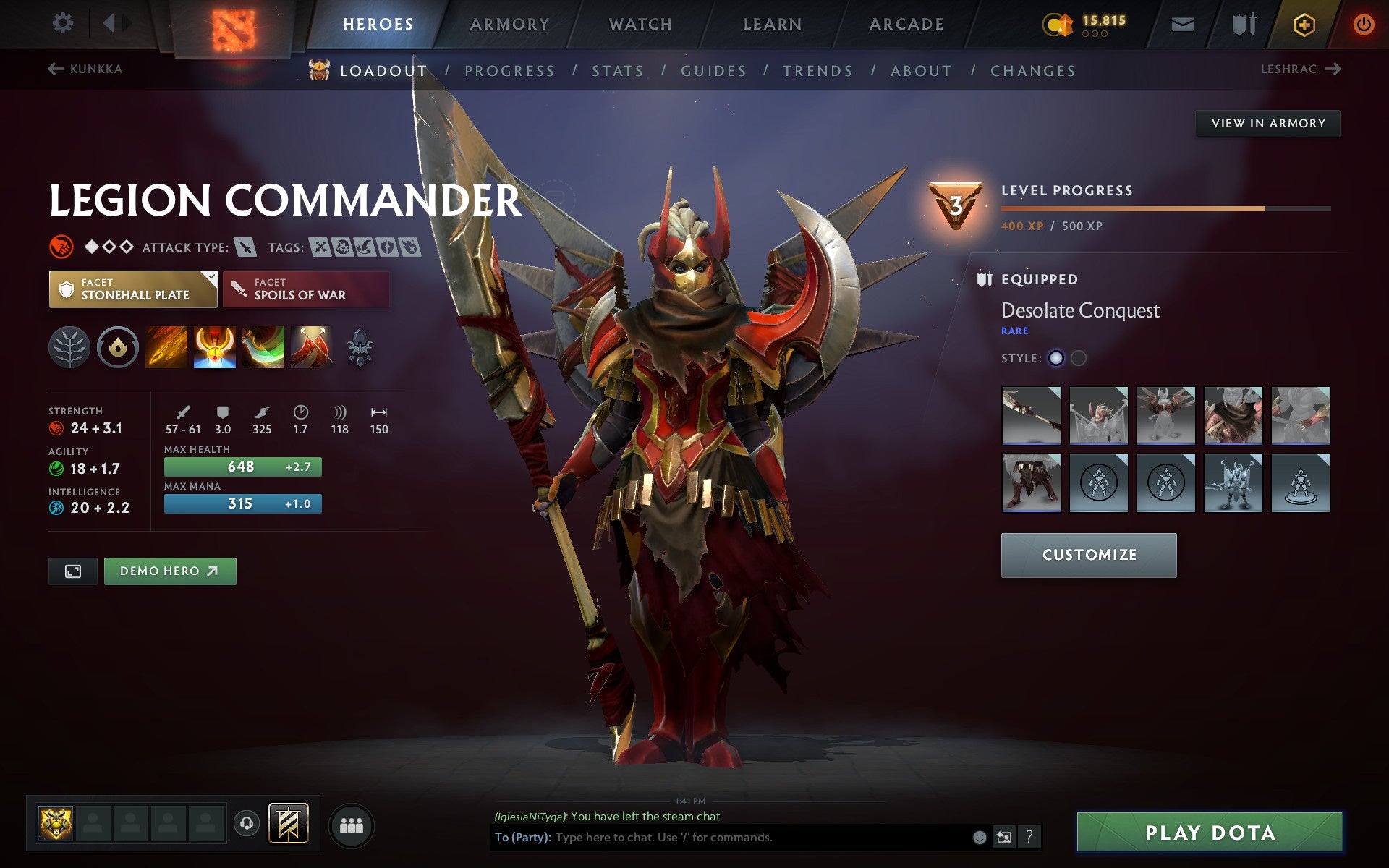 LEGEND III | MMR: 3252 - Behavior: 10362