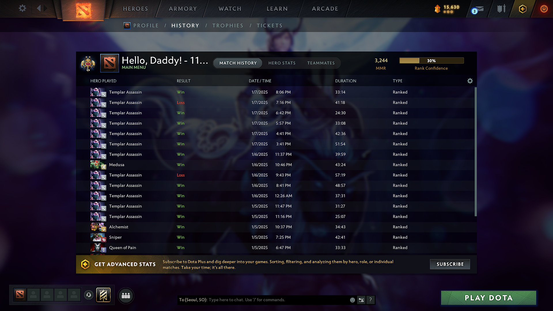 Legend II | MMR: 3244 - Behavior: 10170 - Communication: 10168