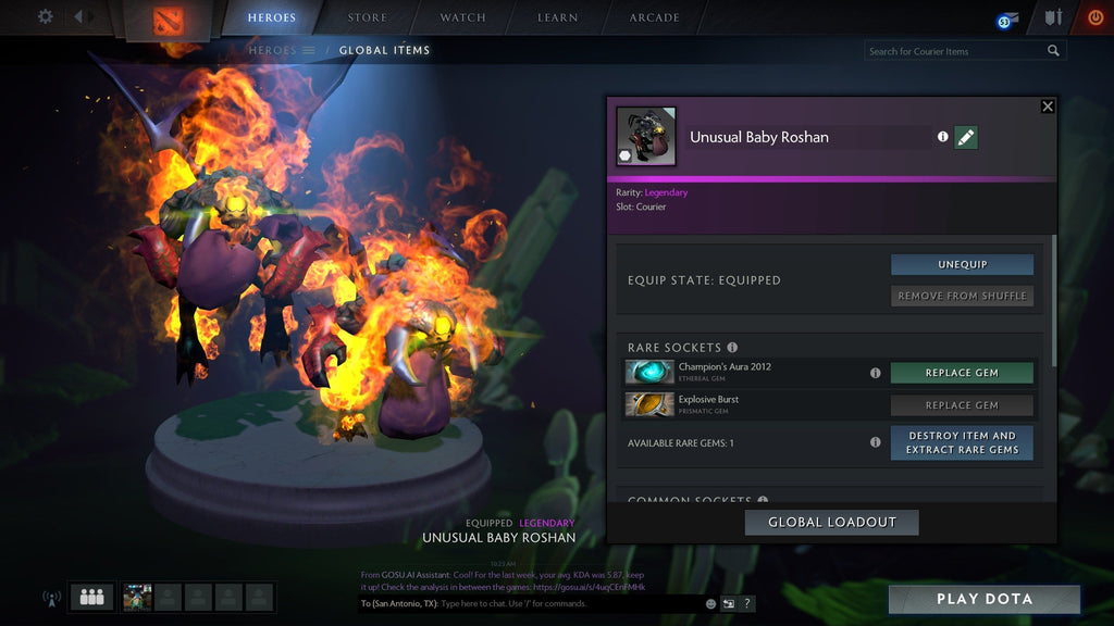 Unusual baby roshan champion aura 2012 explosive bust vikingdota