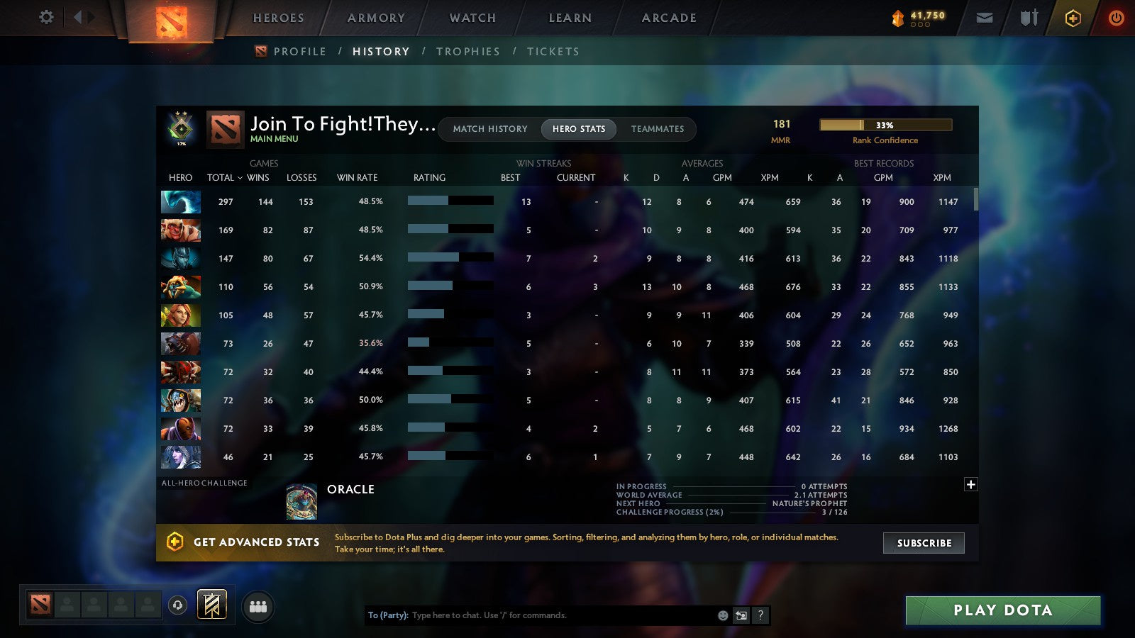 MMR: 181 - Behavior: 10150