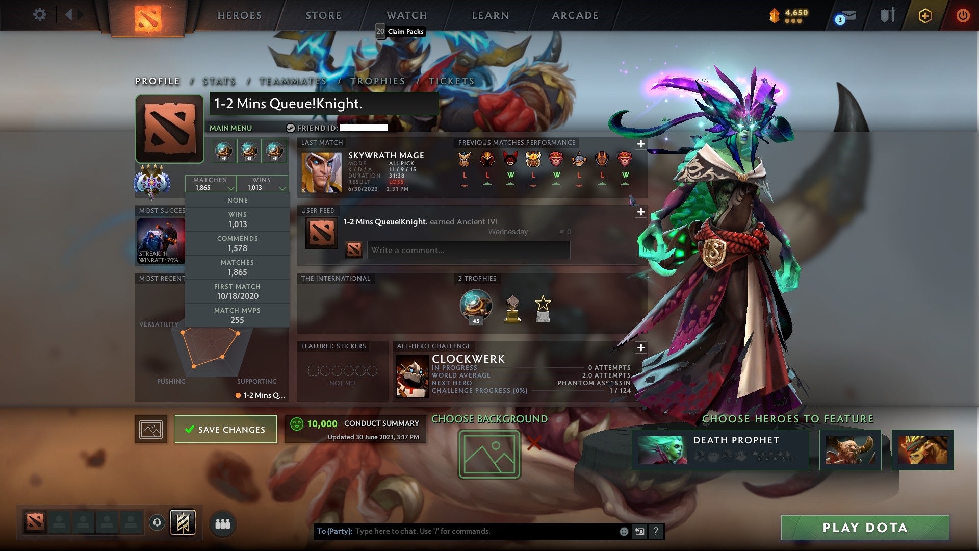 Ancient IV | MMR: 4217 - Behavior: 10000