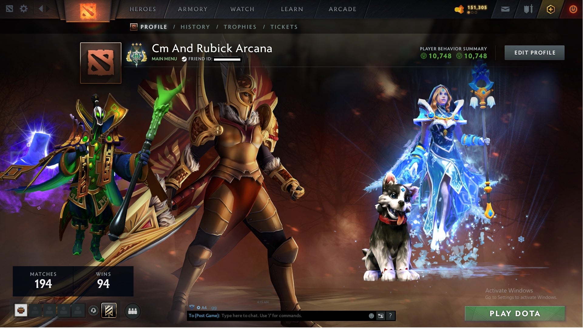 Archon III | MMR: 2659 - Behavior: 10748 - Communication: 10748