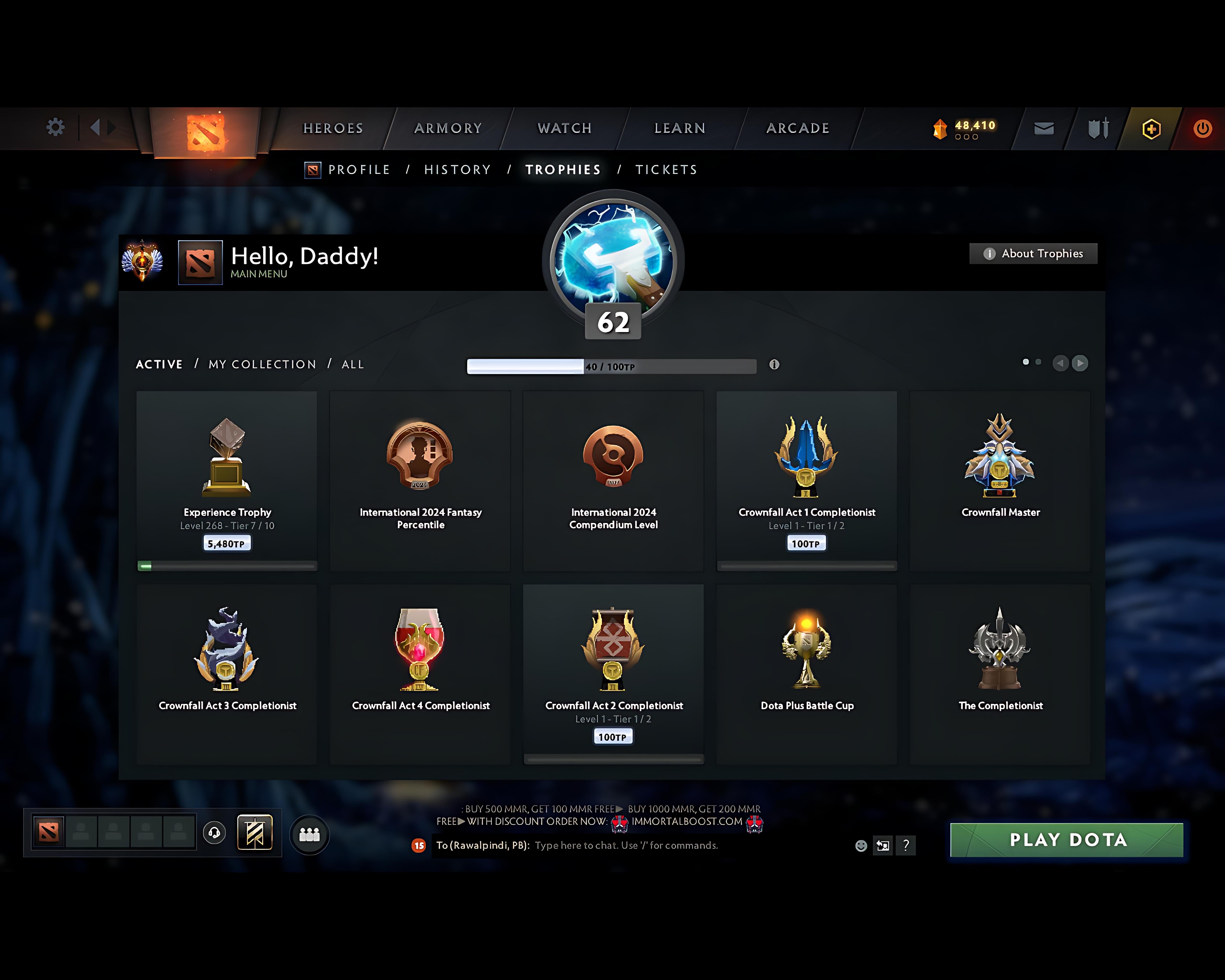 Immortal | MMR: 7516 - Behavior: 11813 - Communication: 11813