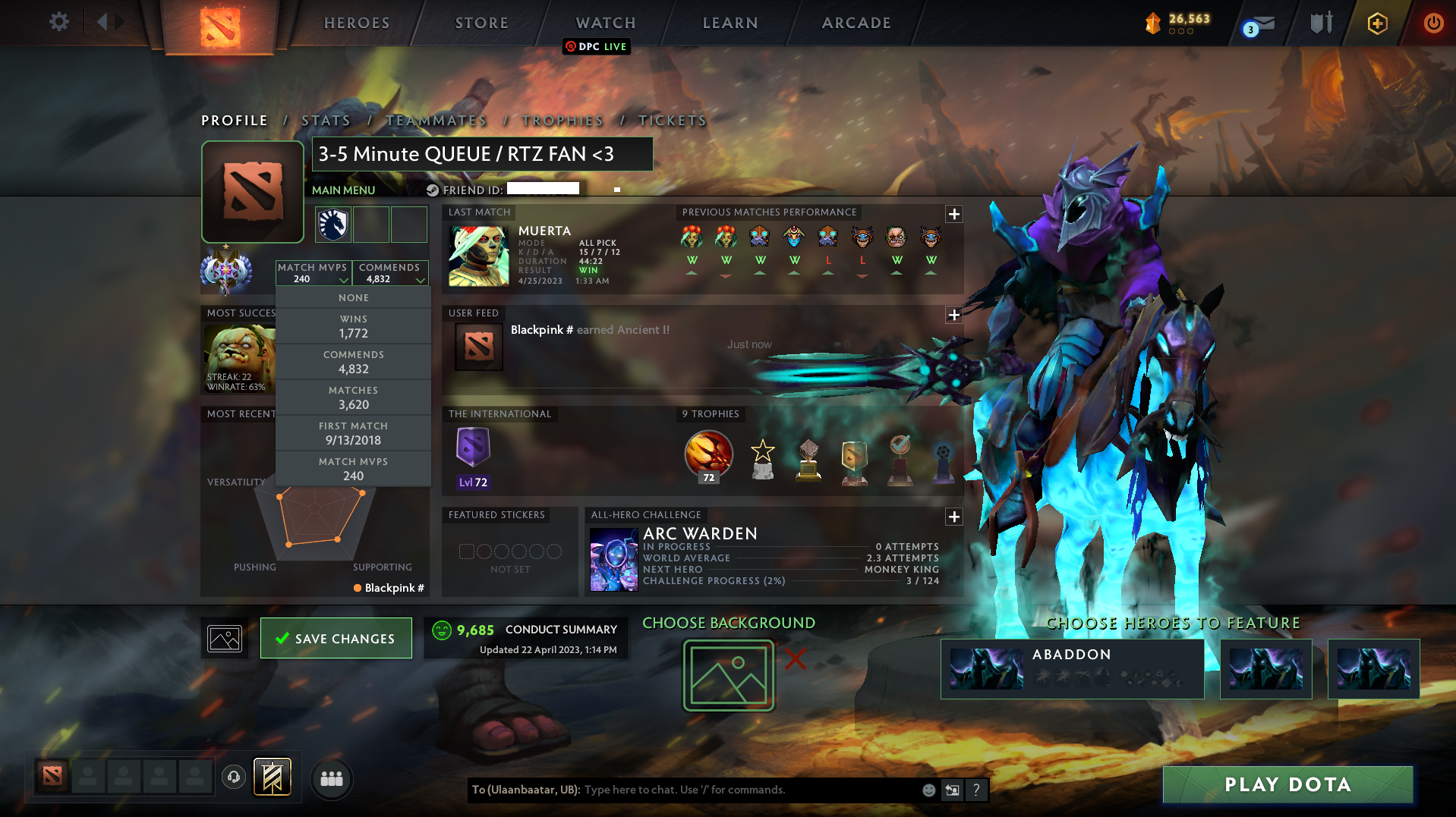 Ancient I | MMR: 3850 - Behavior: 9685