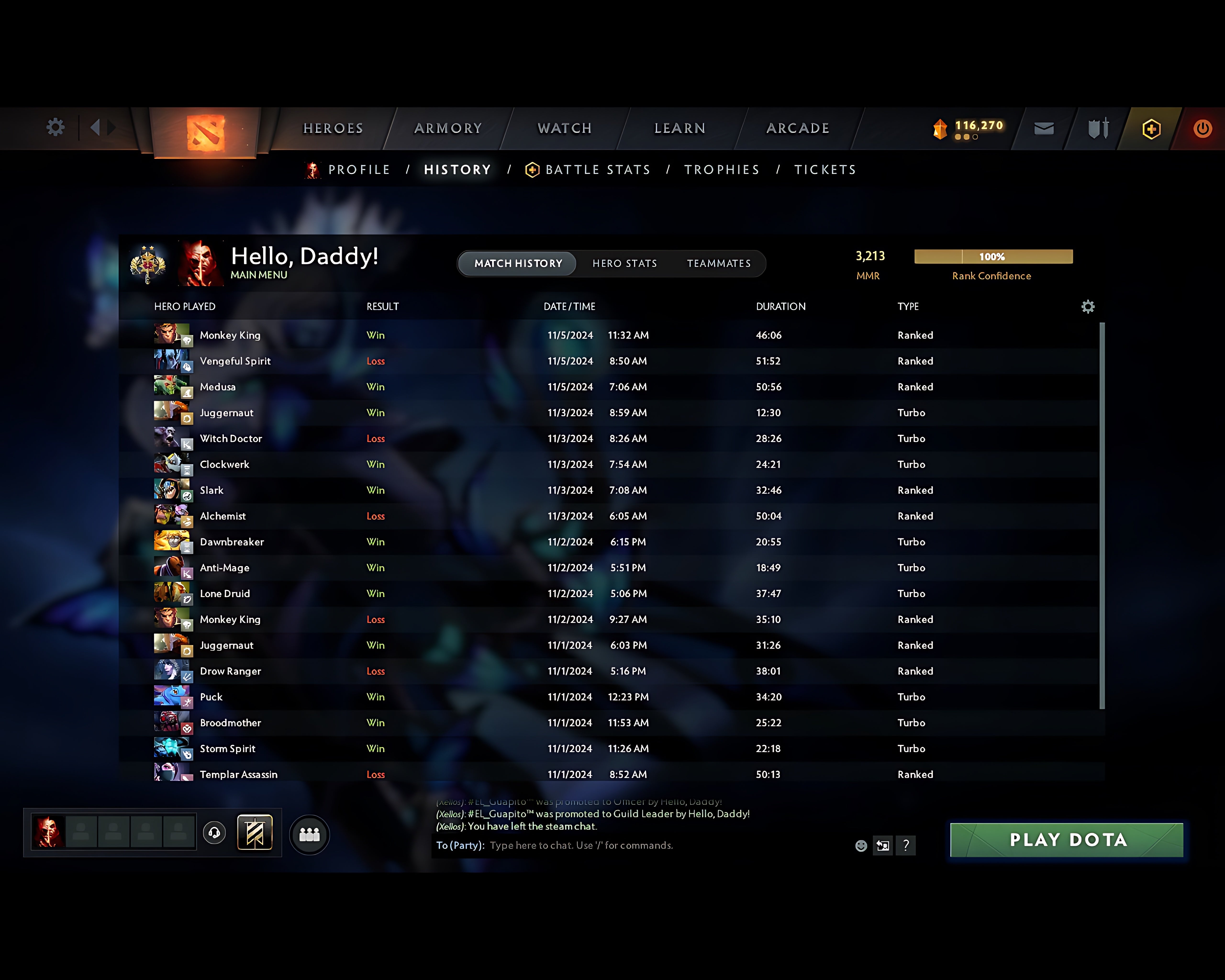 Legend II | MMR: 3213 - Behavior: 12000