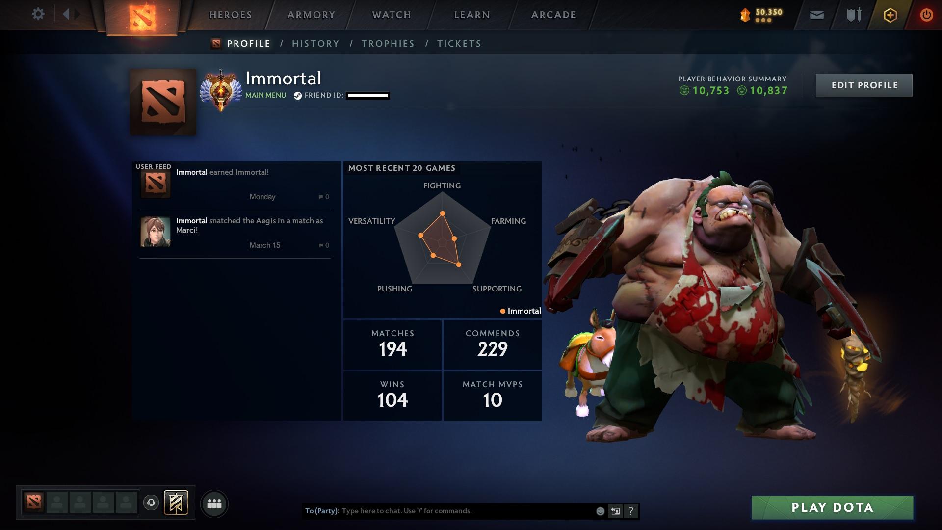 Immortal | MMR: 5640 - Behavior: 10837 - Communication: 10753