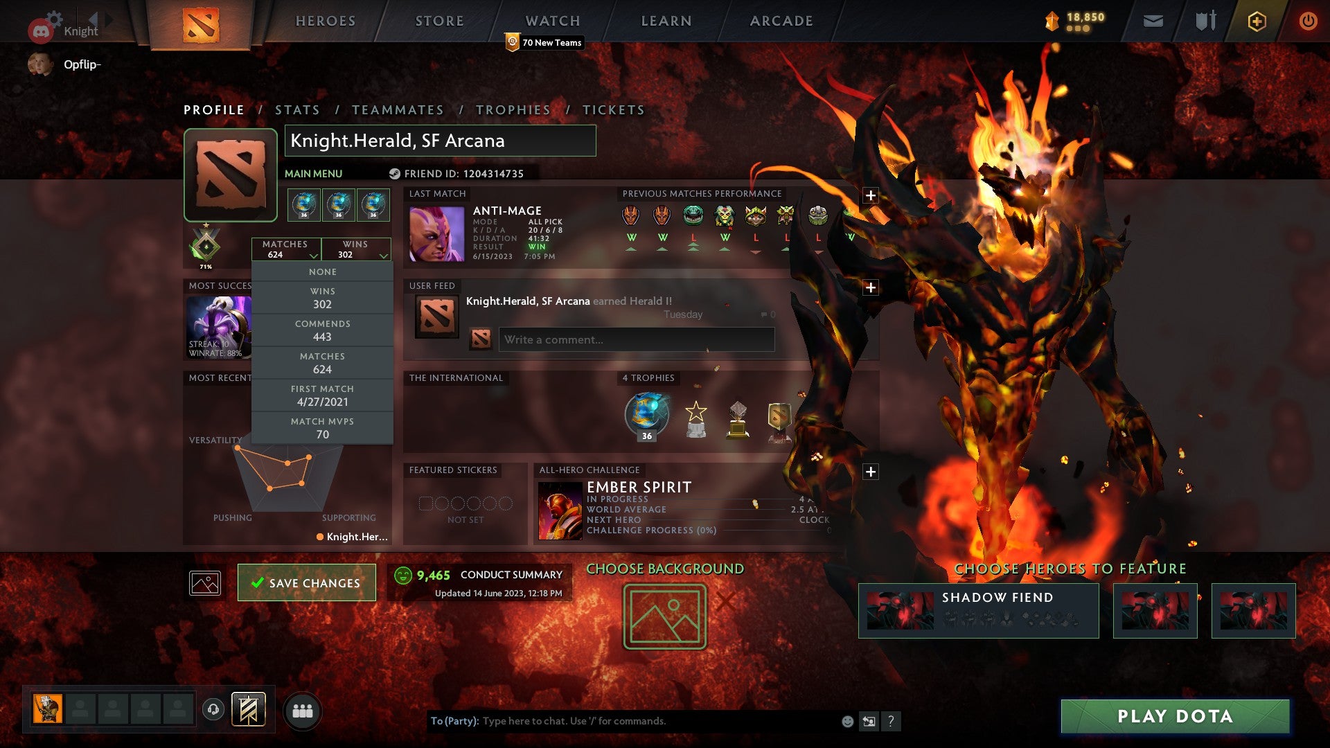 Herald I | MMR: 110 - Behavior: 9465