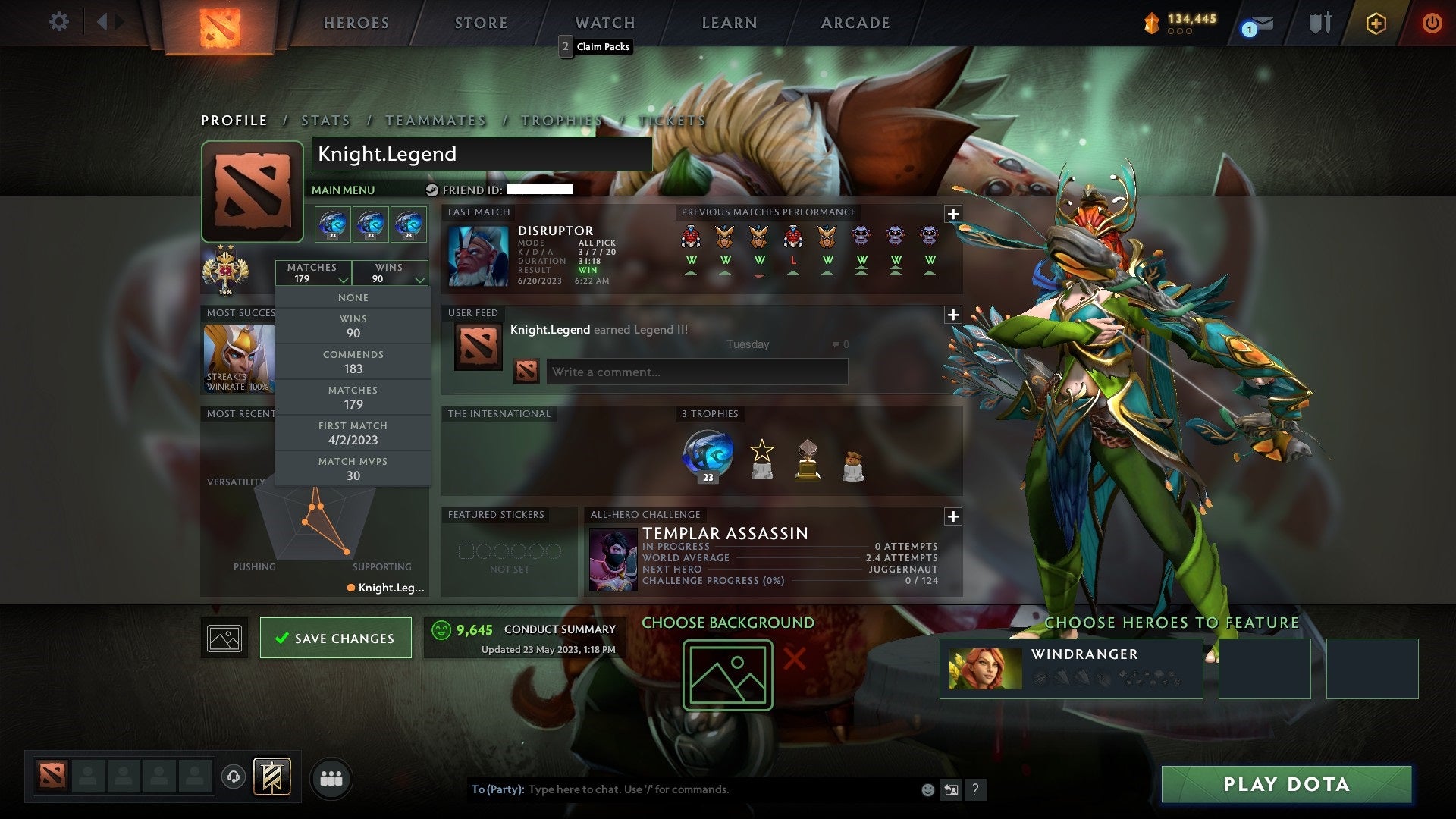 Legend II | MMR: 3260 - Behavior: 9645