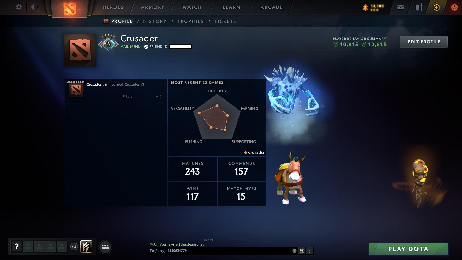 Crusader V | MMR: 2152 - Behavior: 10815 - Communication: 10815