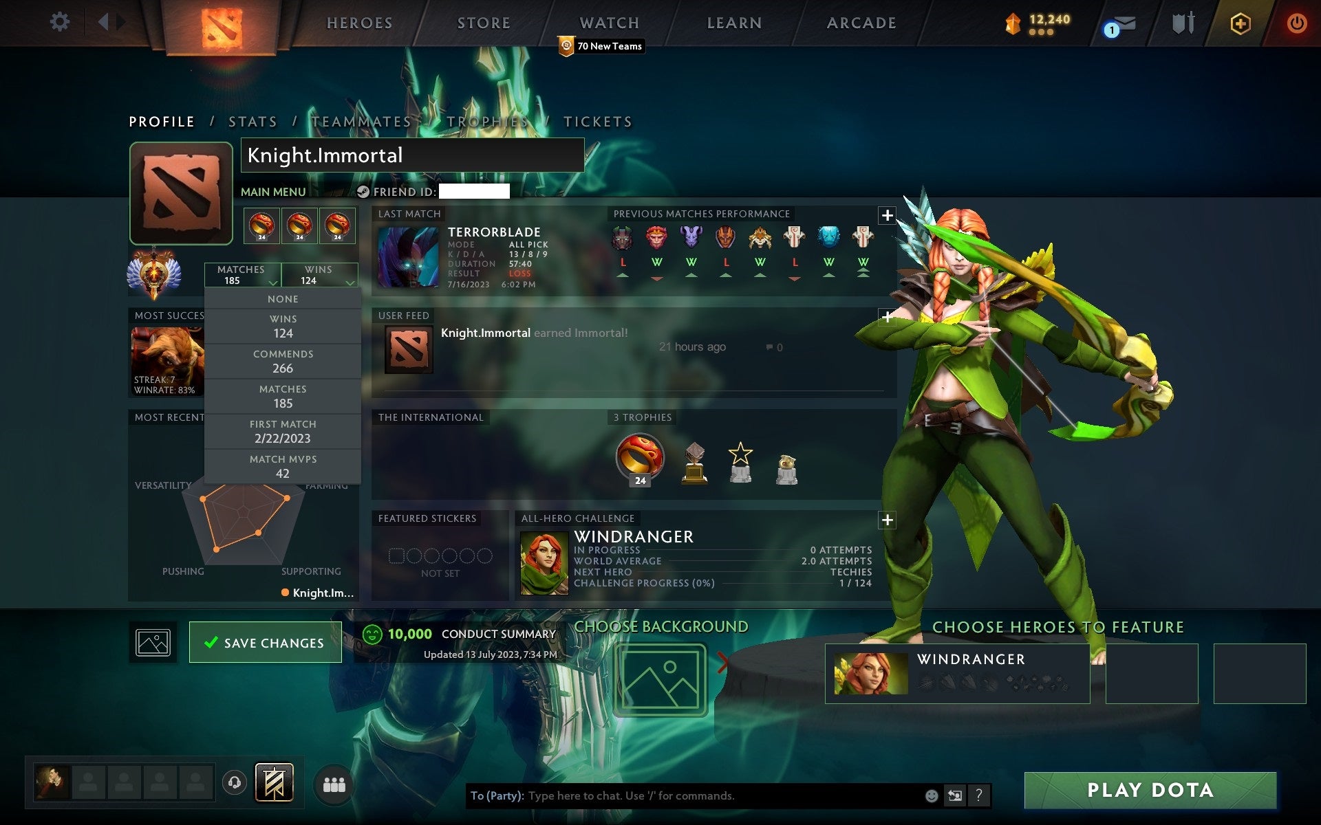 Immortal | MMR: 5840 - Behavior: 10000