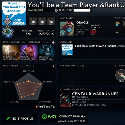 Crusader II | MMR: 1710 - Behavior: 9476