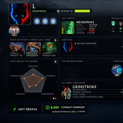 Immortel | MMR : 5650 - Comportement : 8088