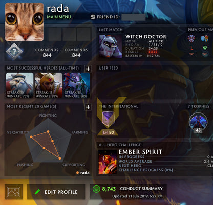 Not Calibrated | MMR : TBD - Behavior : 8743