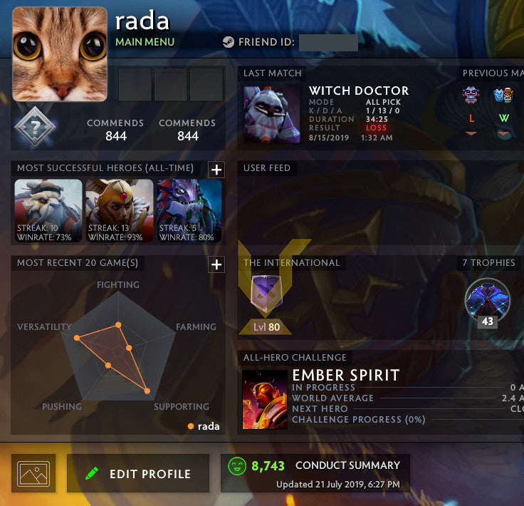 Not Calibrated | MMR : TBD - Behavior : 8743