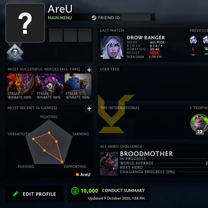 Not Calibrated |  MMR: TBD - Behavior: 10000